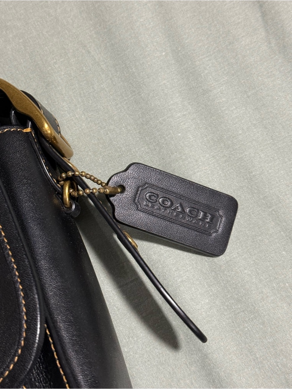 Coach Dark Brown Leather Turnlock Crossbody - Picture 2 of 9